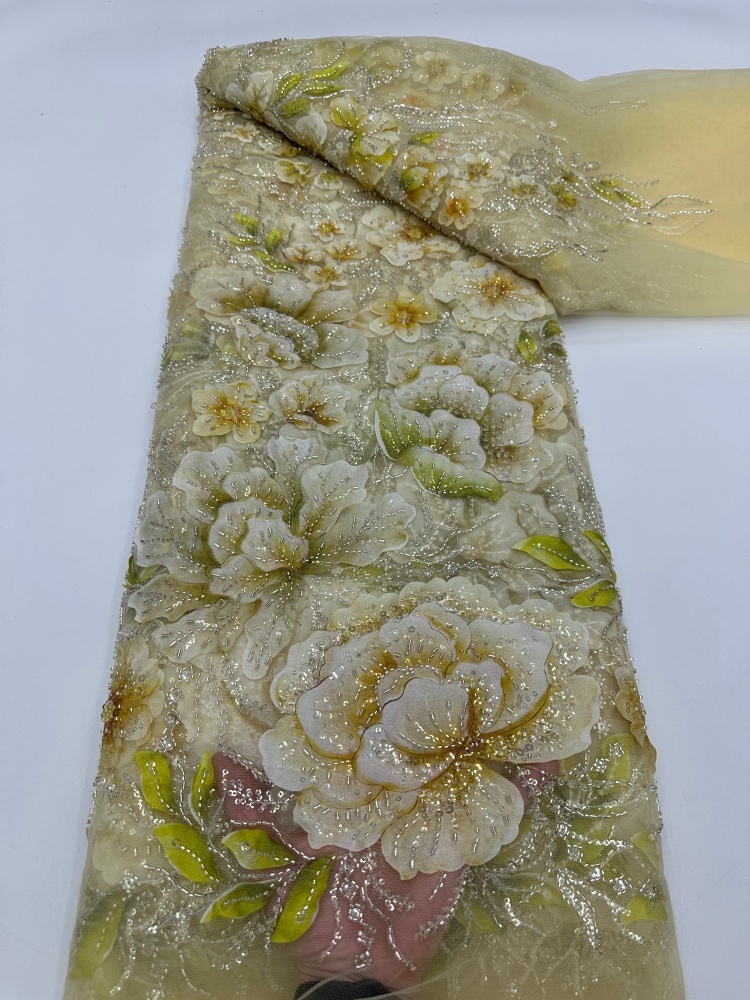 Glitter Tablecloth - Tissu en dentelle perlée à mailles