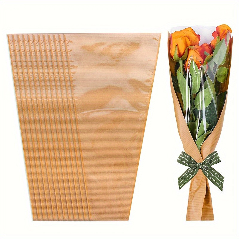 Cotton Candy Cone - 10 sacs d'emballage transparents pour bouquets,