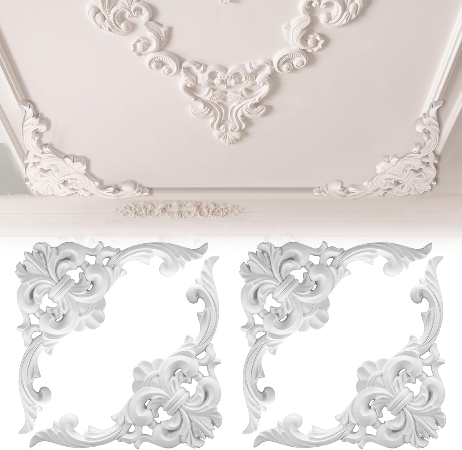 Flower Wall Panel - Kit de moulures de plafond en