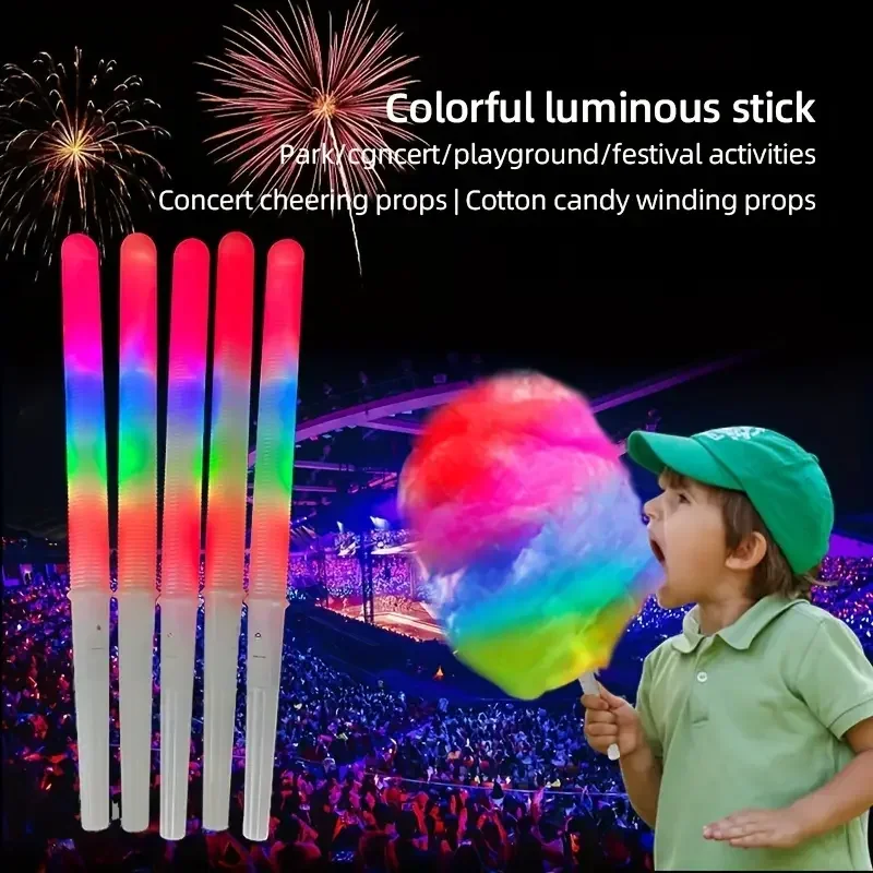 Cotton Candy Cone - 10/30 bâtons lumineux LED pour barbe