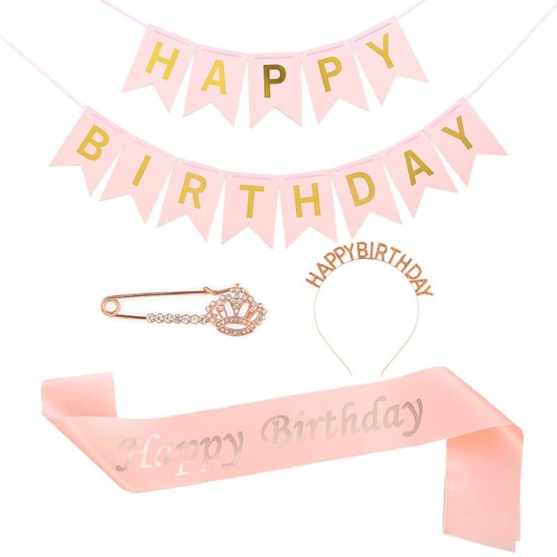 Birthday Sash Glitter - Décorations fête d'anniversaire G92D, ensemble 4