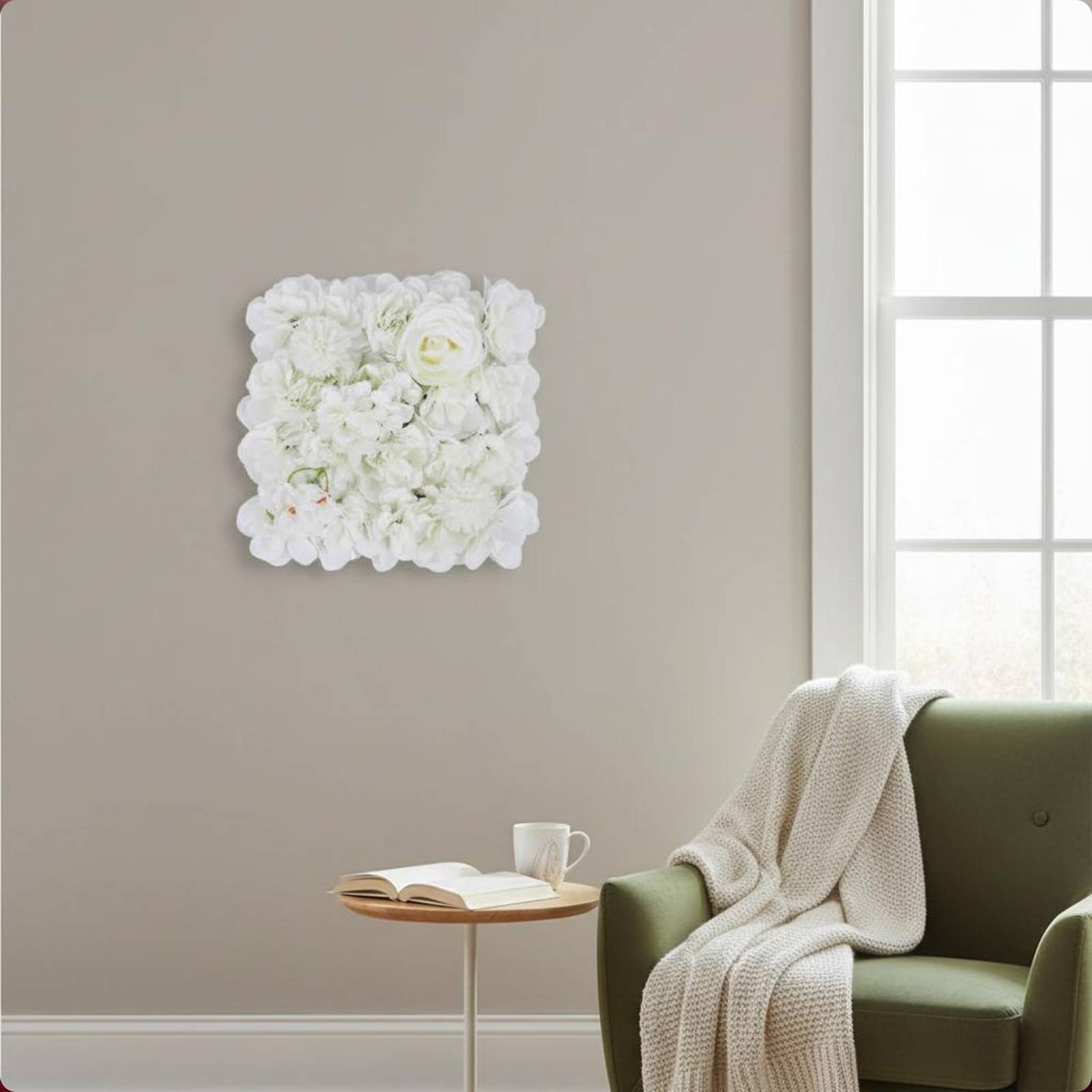 Flower Wall Panel - Panneau mural de fleurs artificielles facile