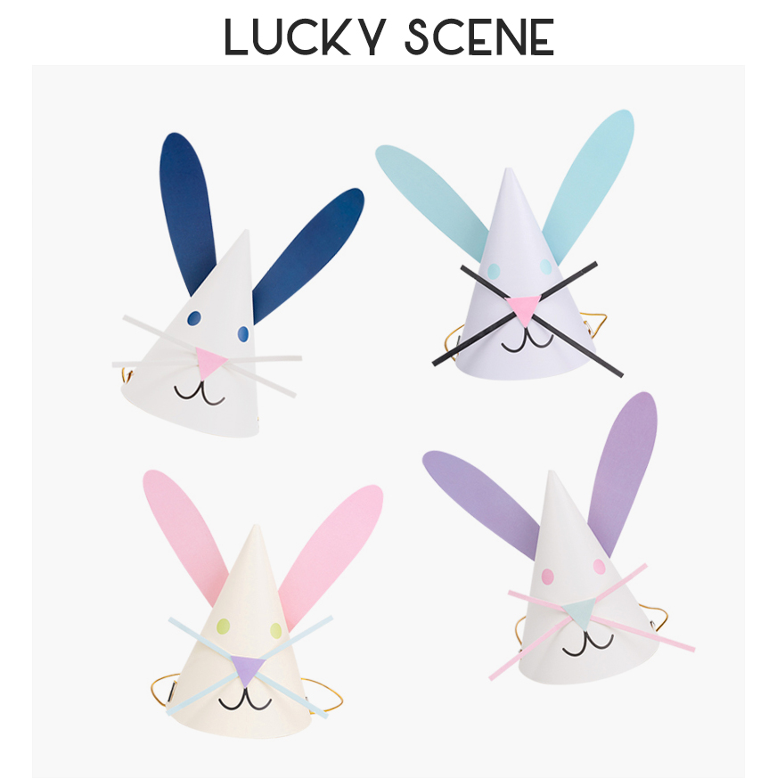 Party Hat Cone - Chapeau d'anniversaire oreilles de lapin mignon,