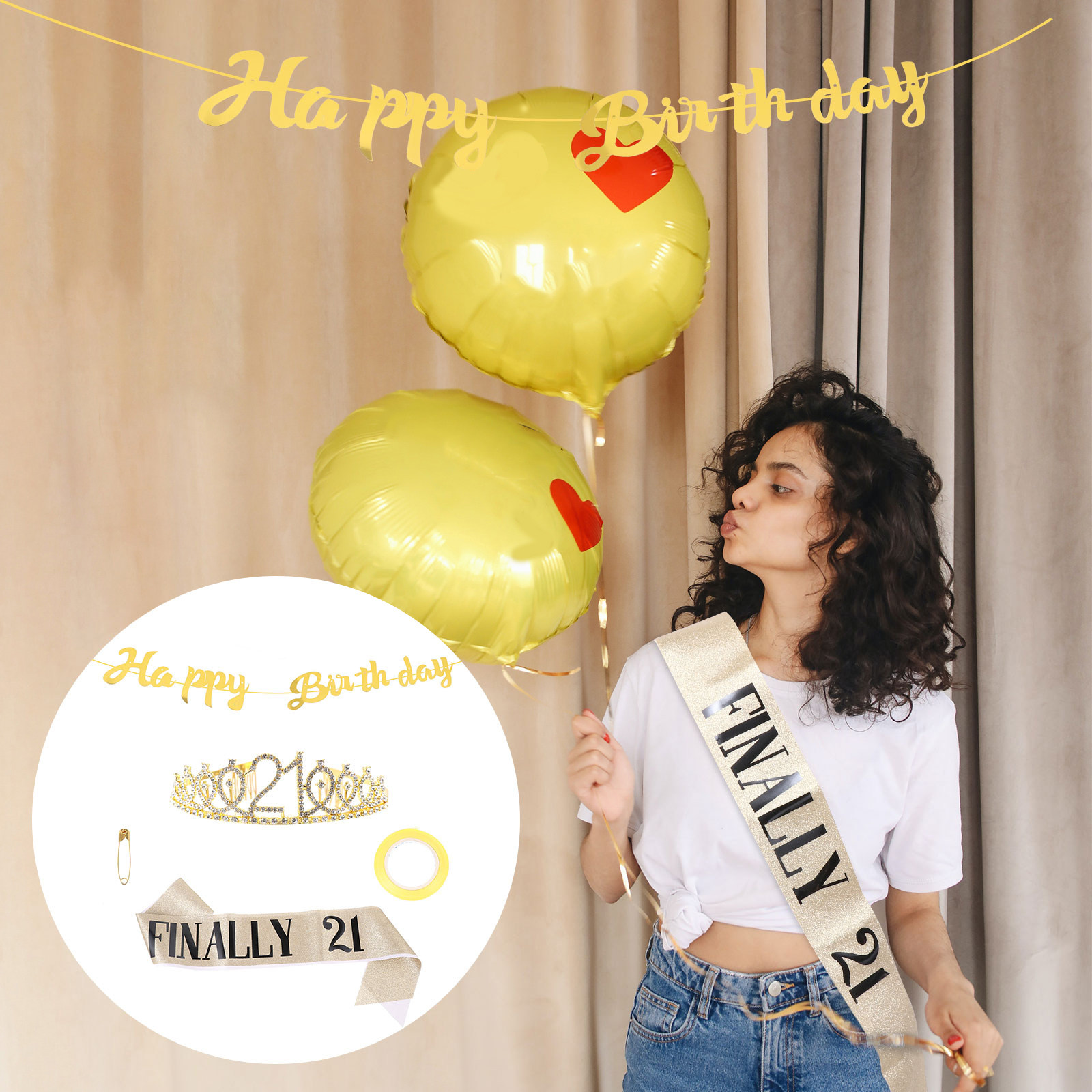 1 ensemble de couronne d'anniv - Birthday Sash Glitter avis et prix