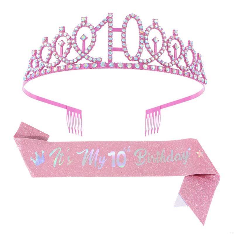 Ensemble diadèmes ceintures d' - Birthday Sash Glitter avis et prix