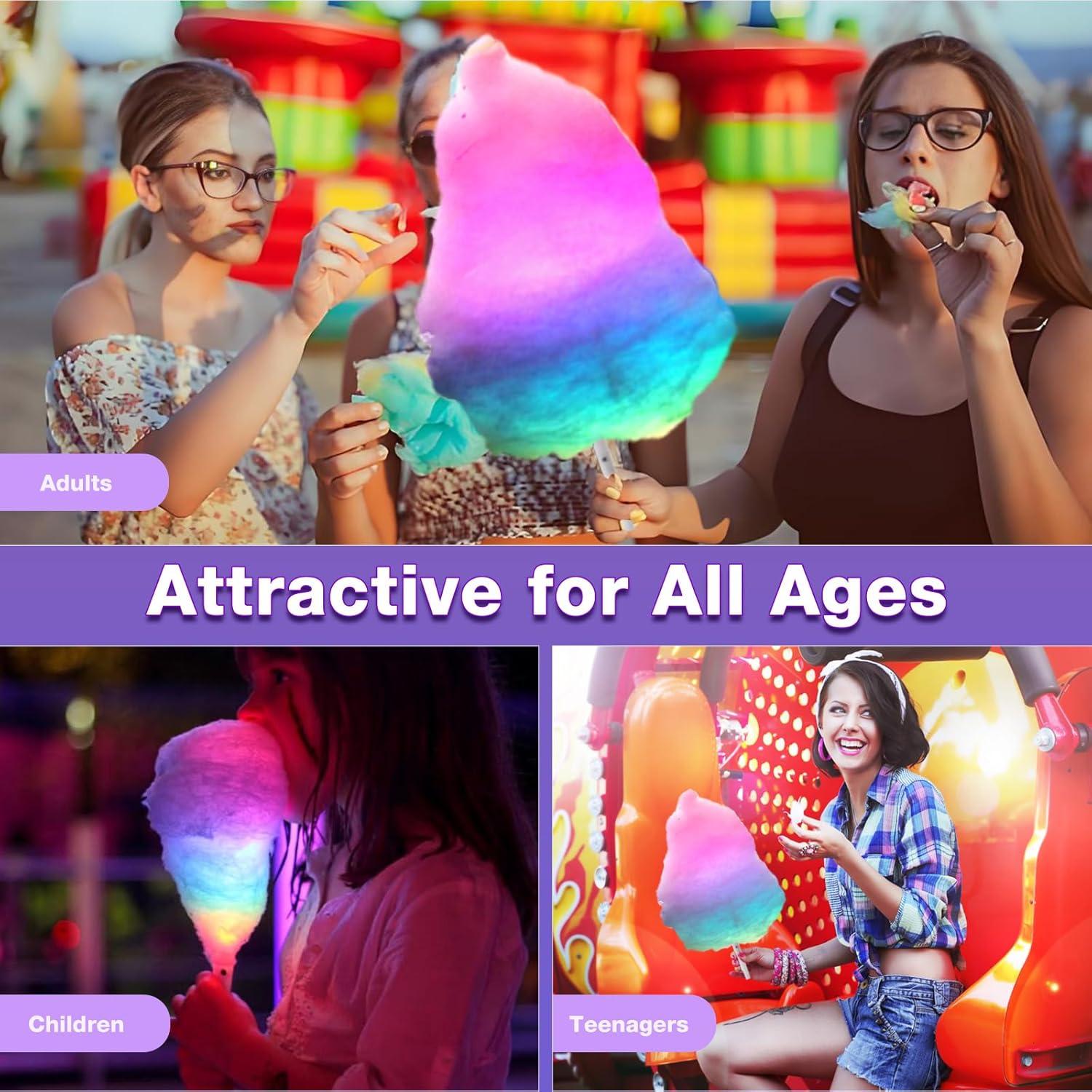 20 bâtons lumineux LED colorés - Cotton Candy Cone avis et prix
