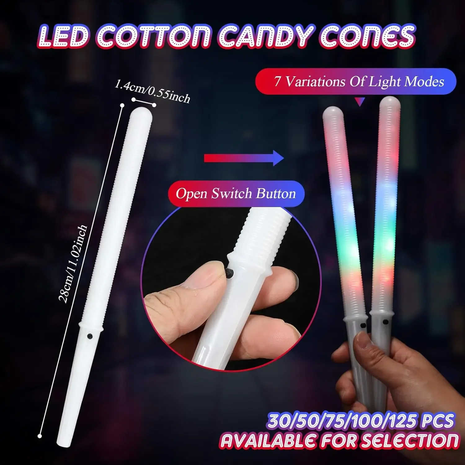 10/30 bâtons lumineux LED pour - Cotton Candy Cone avis et prix