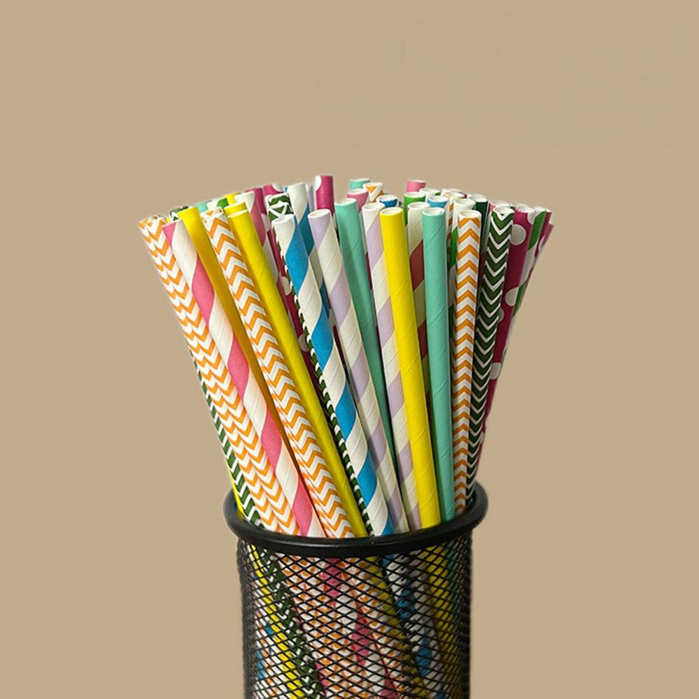 Pailles jetables à rayures col - Paper Straw Color avis et prix