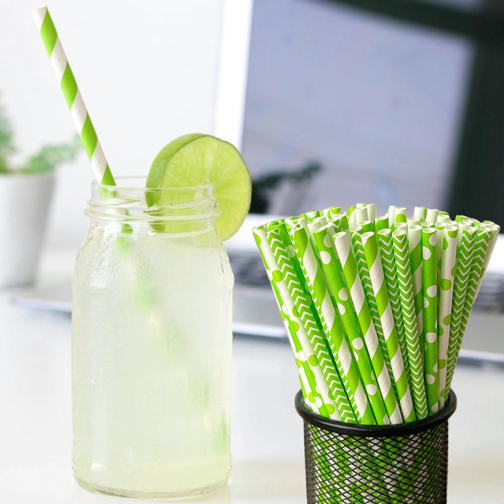 Pailles jetables à rayures col - Paper Straw Color avis et prix