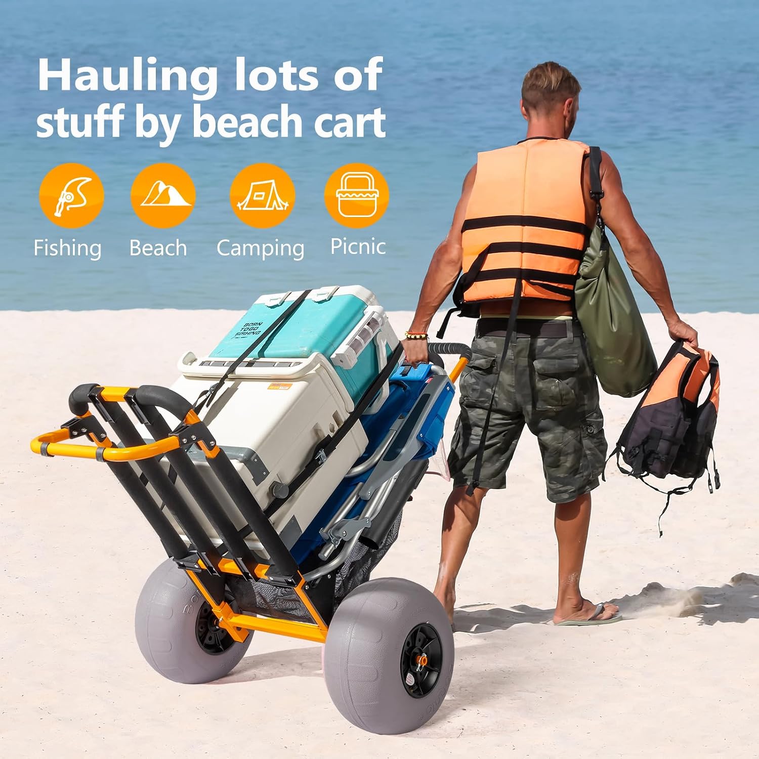 Chariot de plage Bonnlo, chari - Balloon Pump Hand avis et prix