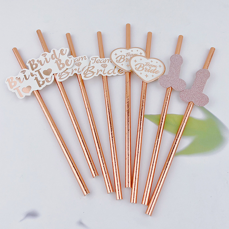 Pailles en papier rose doré po - Paper Straw Color avis et prix