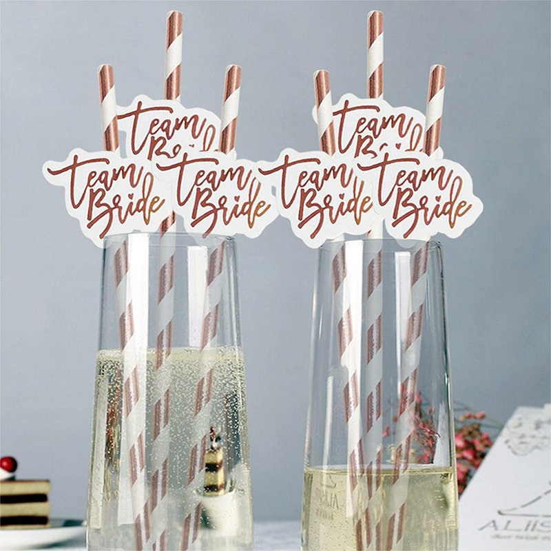 Pailles en papier rose doré po - Paper Straw Color avis et prix