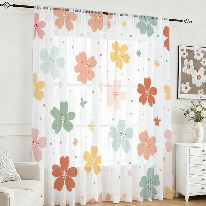 Lot de 2 rideaux transparents  - Flower Wall Panel avis et prix