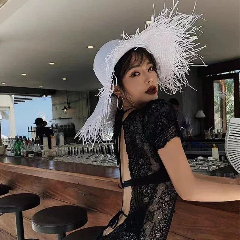Chapeau de soleil en paille à  - Paper Straw Color avis et prix